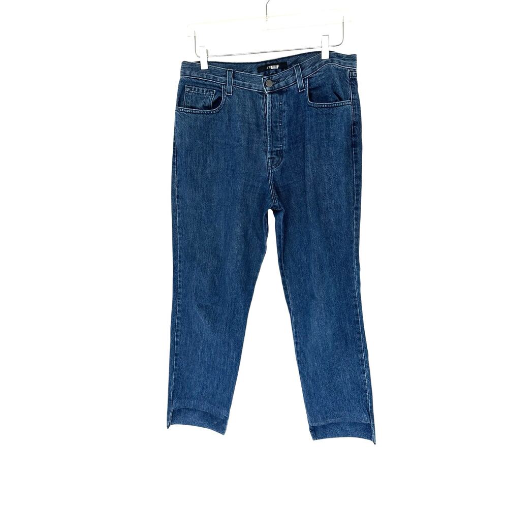 J BRAND Jeans Dark‎ Wash Wynne Button Fly Ankle Crop Straight Leg Size 30